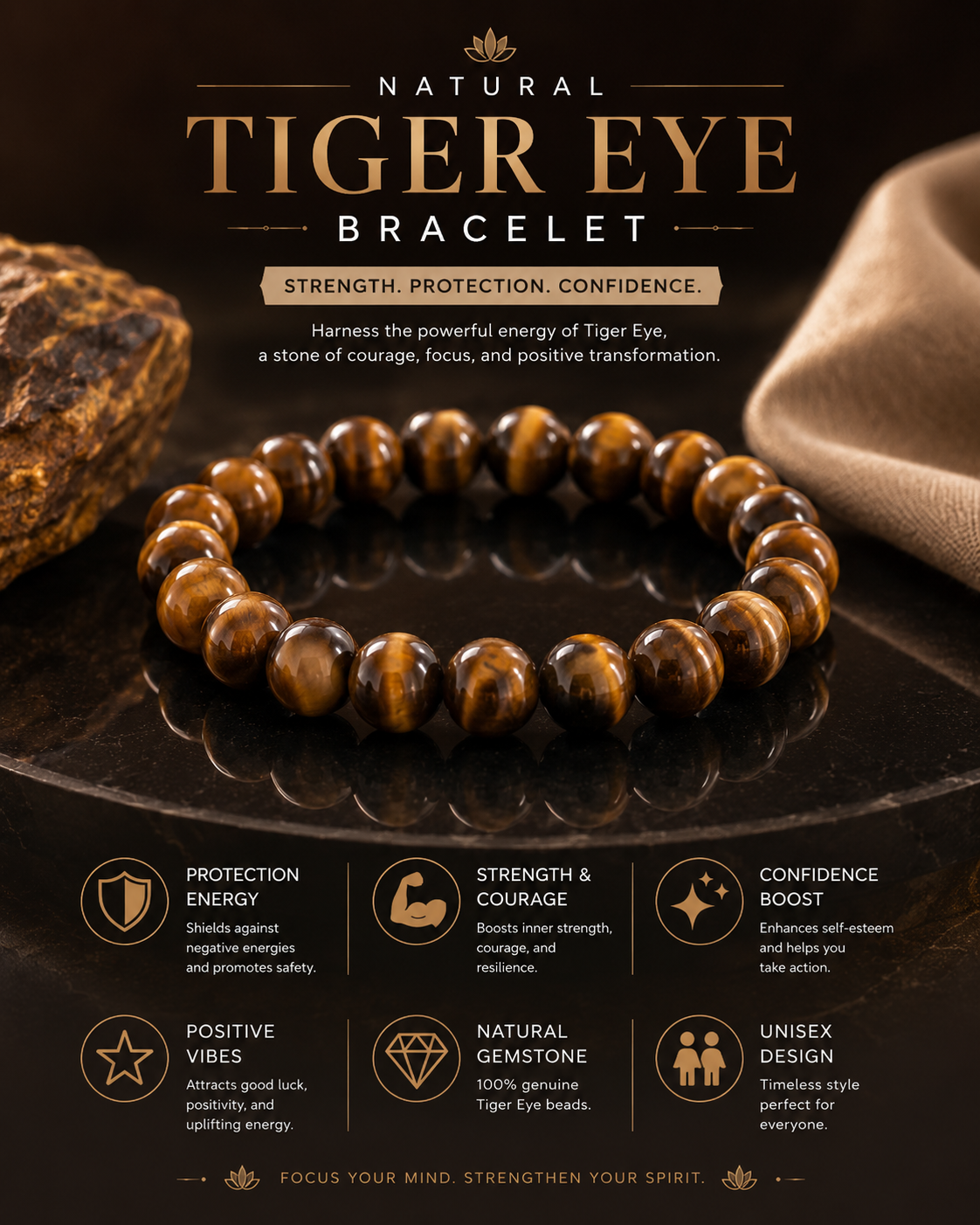 Tiger's Eye Stone Bracelet